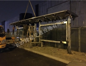 江西长沙大型不锈钢公交候车亭